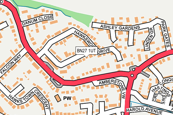 BN27 1UT map - OS OpenMap – Local (Ordnance Survey)