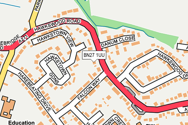 BN27 1UU map - OS OpenMap – Local (Ordnance Survey)