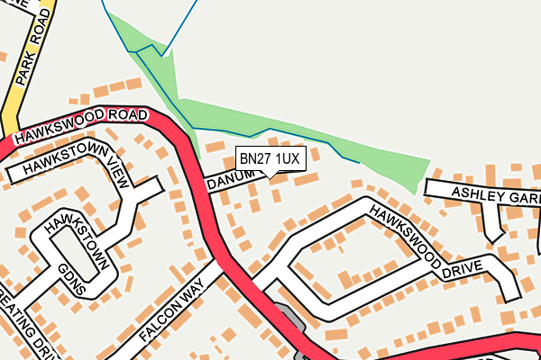 BN27 1UX map - OS OpenMap – Local (Ordnance Survey)