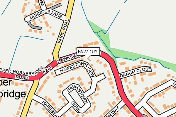 BN27 1UY map - OS OpenMap – Local (Ordnance Survey)
