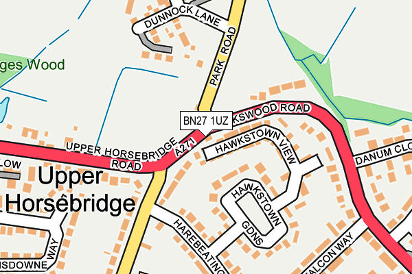 BN27 1UZ map - OS OpenMap – Local (Ordnance Survey)