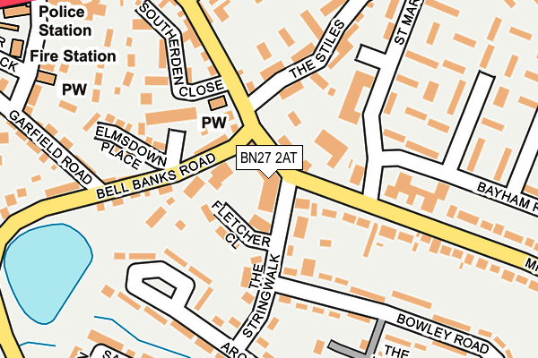 BN27 2AT map - OS OpenMap – Local (Ordnance Survey)
