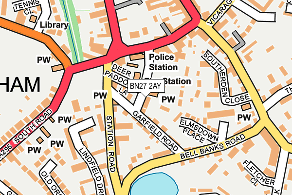BN27 2AY map - OS OpenMap – Local (Ordnance Survey)