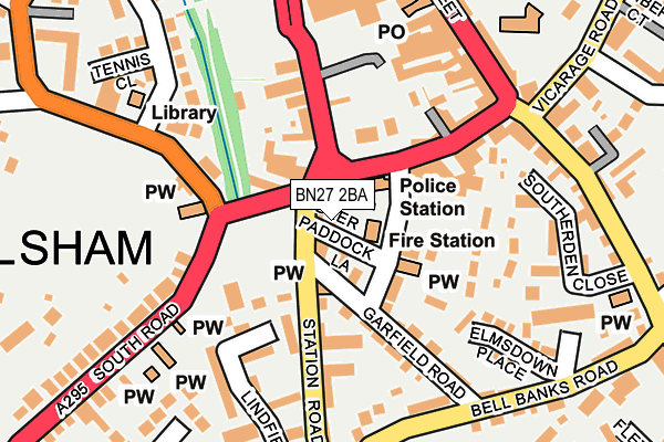 BN27 2BA map - OS OpenMap – Local (Ordnance Survey)
