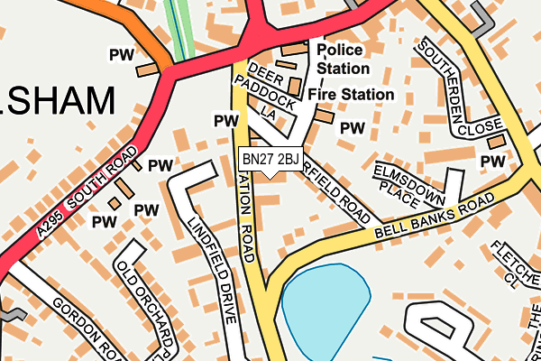 BN27 2BJ map - OS OpenMap – Local (Ordnance Survey)