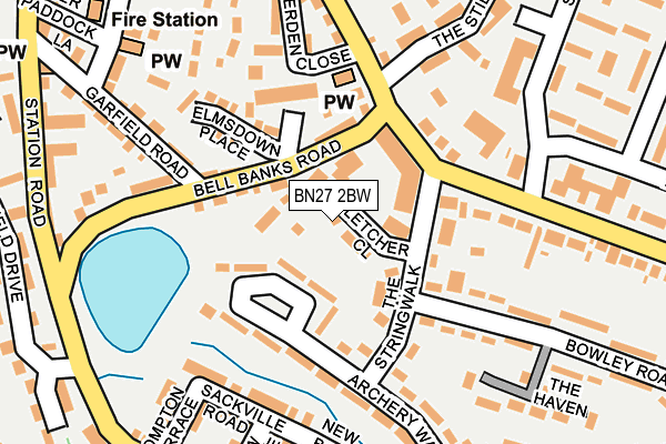 BN27 2BW map - OS OpenMap – Local (Ordnance Survey)