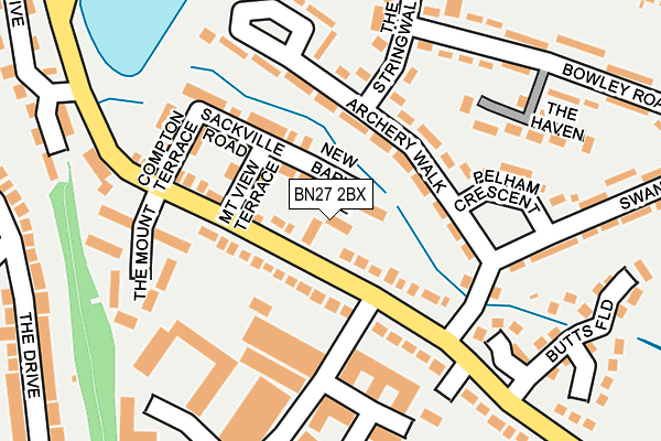 BN27 2BX map - OS OpenMap – Local (Ordnance Survey)