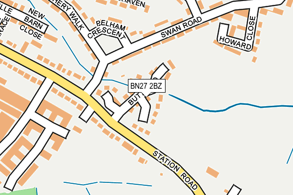 BN27 2BZ map - OS OpenMap – Local (Ordnance Survey)