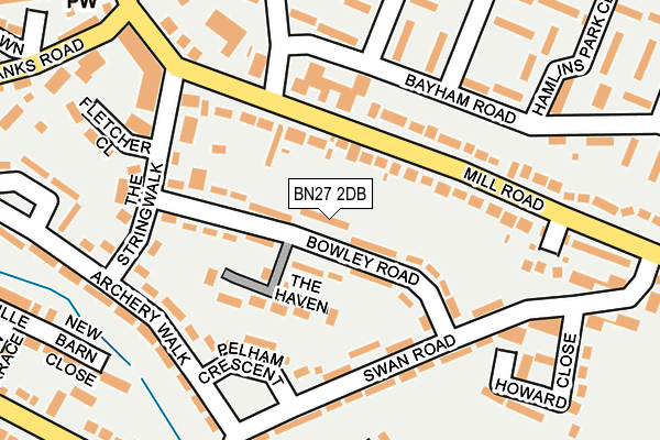 BN27 2DB map - OS OpenMap – Local (Ordnance Survey)