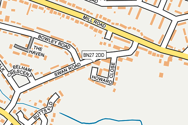 BN27 2DD map - OS OpenMap – Local (Ordnance Survey)