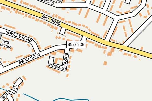 BN27 2DE map - OS OpenMap – Local (Ordnance Survey)
