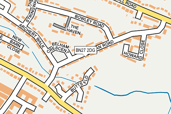 BN27 2DG map - OS OpenMap – Local (Ordnance Survey)