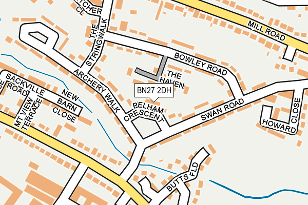 BN27 2DH map - OS OpenMap – Local (Ordnance Survey)