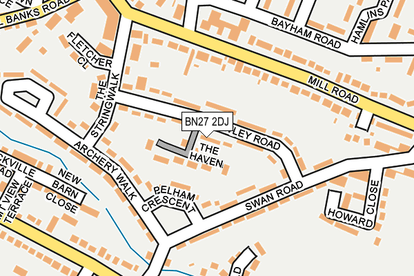BN27 2DJ map - OS OpenMap – Local (Ordnance Survey)