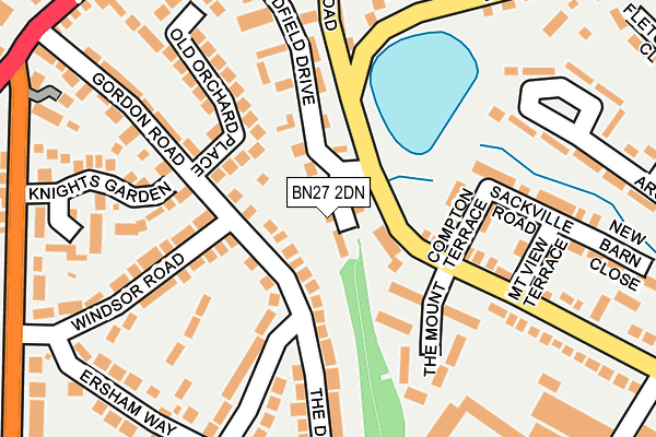 BN27 2DN map - OS OpenMap – Local (Ordnance Survey)