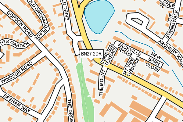 BN27 2DR map - OS OpenMap – Local (Ordnance Survey)