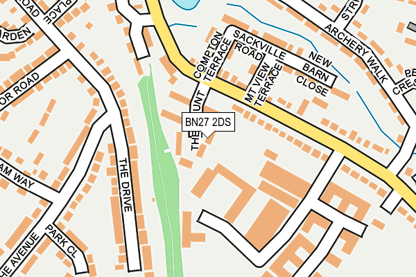 BN27 2DS map - OS OpenMap – Local (Ordnance Survey)