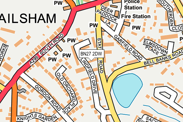BN27 2DW map - OS OpenMap – Local (Ordnance Survey)