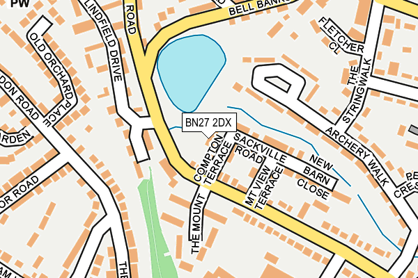 BN27 2DX map - OS OpenMap – Local (Ordnance Survey)