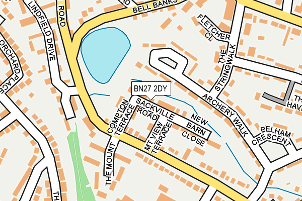 BN27 2DY map - OS OpenMap – Local (Ordnance Survey)
