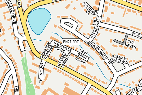 BN27 2DZ map - OS OpenMap – Local (Ordnance Survey)
