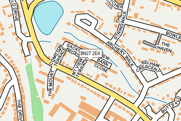 BN27 2EA map - OS OpenMap – Local (Ordnance Survey)