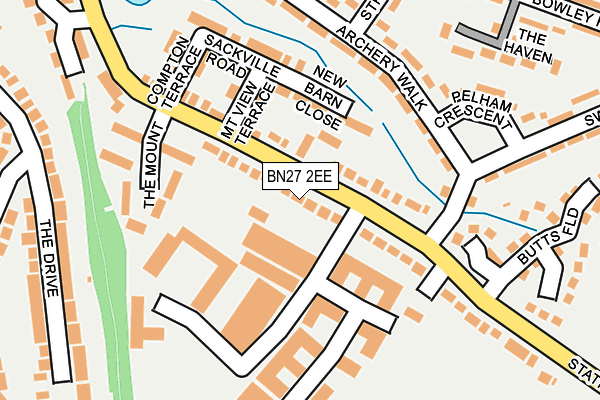 BN27 2EE map - OS OpenMap – Local (Ordnance Survey)