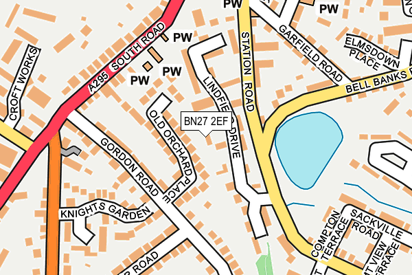 BN27 2EF map - OS OpenMap – Local (Ordnance Survey)