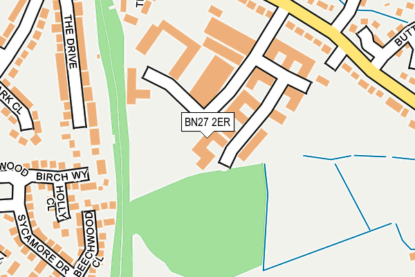 BN27 2ER map - OS OpenMap – Local (Ordnance Survey)