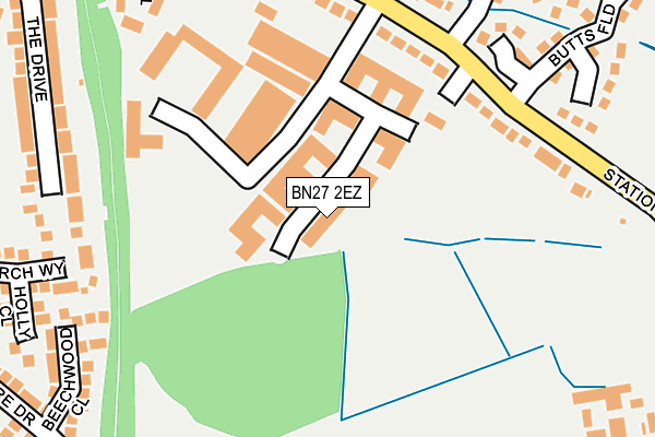 BN27 2EZ map - OS OpenMap – Local (Ordnance Survey)