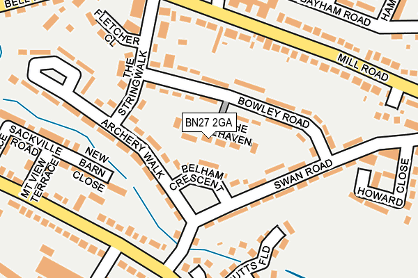 BN27 2GA map - OS OpenMap – Local (Ordnance Survey)