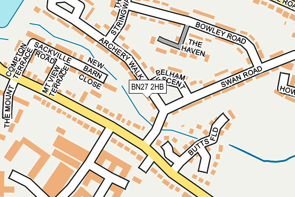 BN27 2HB map - OS OpenMap – Local (Ordnance Survey)