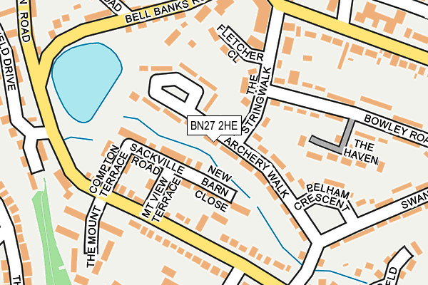 BN27 2HE map - OS OpenMap – Local (Ordnance Survey)