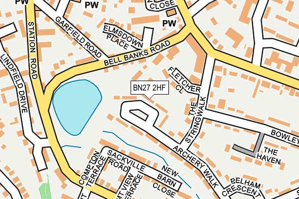 BN27 2HF map - OS OpenMap – Local (Ordnance Survey)
