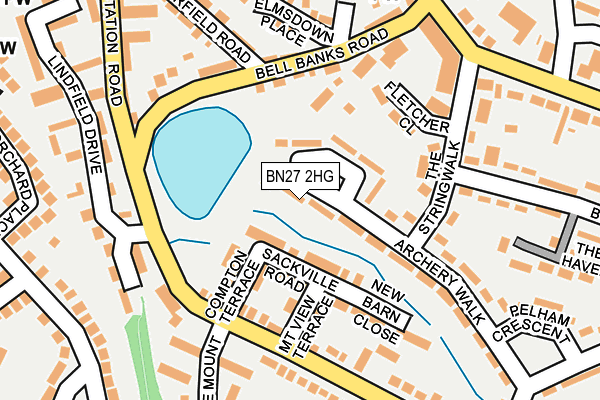 BN27 2HG map - OS OpenMap – Local (Ordnance Survey)