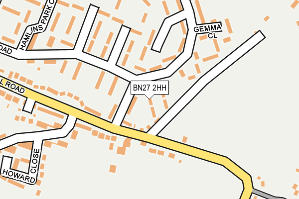 BN27 2HH map - OS OpenMap – Local (Ordnance Survey)