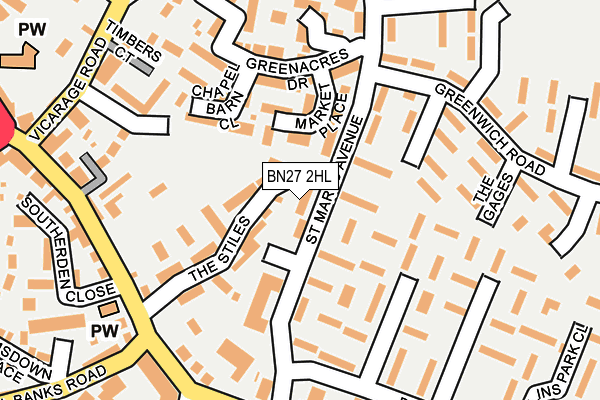 BN27 2HL map - OS OpenMap – Local (Ordnance Survey)