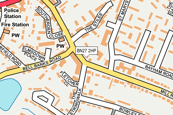 BN27 2HP map - OS OpenMap – Local (Ordnance Survey)