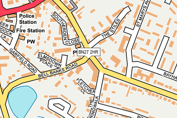 BN27 2HR map - OS OpenMap – Local (Ordnance Survey)