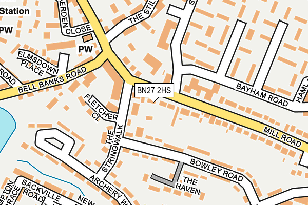 BN27 2HS map - OS OpenMap – Local (Ordnance Survey)
