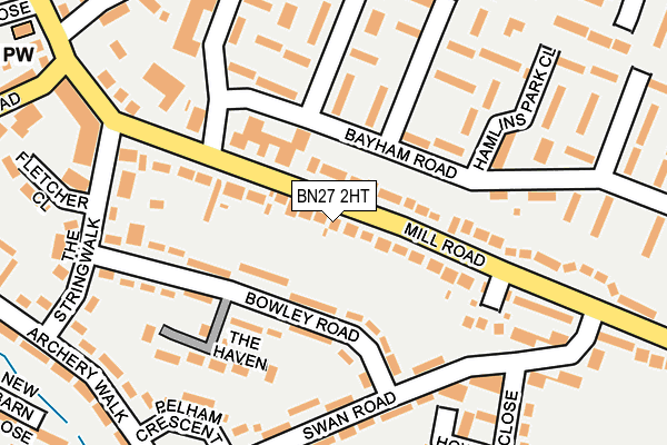BN27 2HT map - OS OpenMap – Local (Ordnance Survey)
