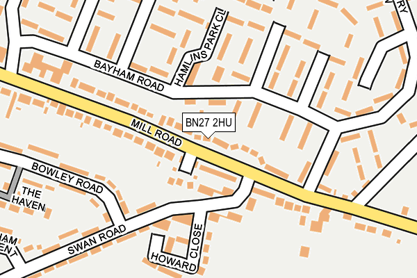 BN27 2HU map - OS OpenMap – Local (Ordnance Survey)