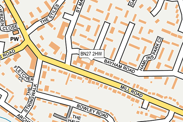 BN27 2HW map - OS OpenMap – Local (Ordnance Survey)