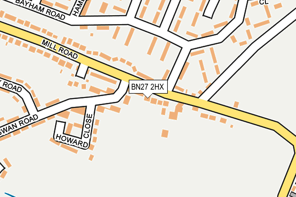 BN27 2HX map - OS OpenMap – Local (Ordnance Survey)