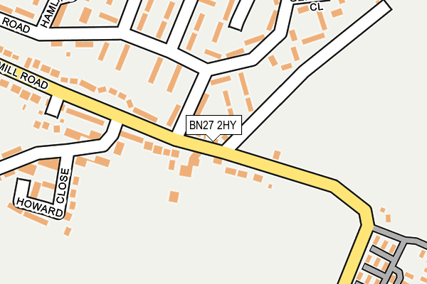 BN27 2HY map - OS OpenMap – Local (Ordnance Survey)
