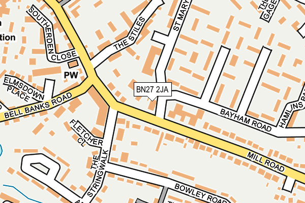 BN27 2JA map - OS OpenMap – Local (Ordnance Survey)