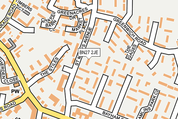 BN27 2JE map - OS OpenMap – Local (Ordnance Survey)