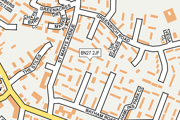 BN27 2JF map - OS OpenMap – Local (Ordnance Survey)