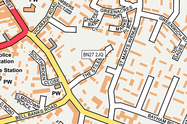 BN27 2JQ map - OS OpenMap – Local (Ordnance Survey)