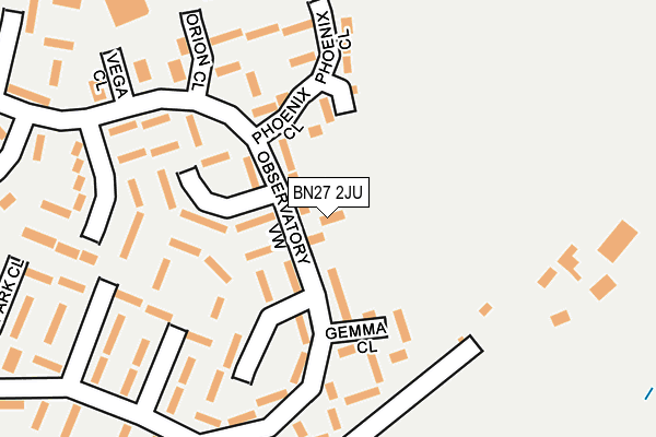 BN27 2JU map - OS OpenMap – Local (Ordnance Survey)